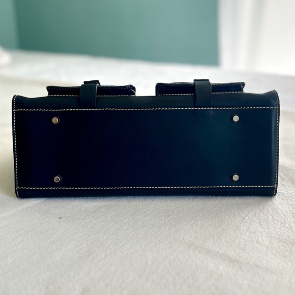 Vintage Dooney & Bourke Alto Black Leather Medium Pocket Tote - Picture 6 of 8